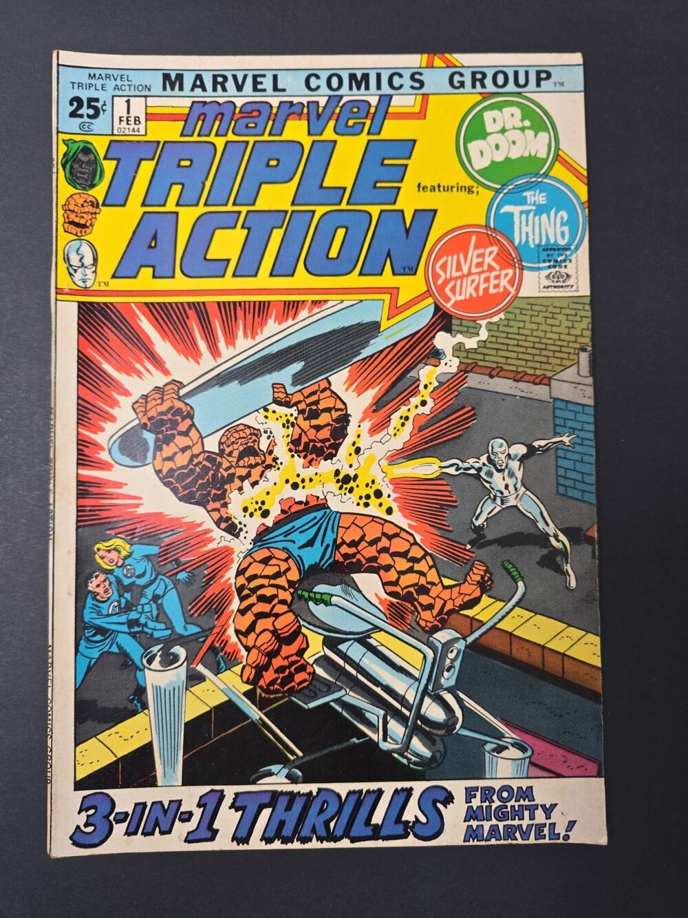 MARVEL TRIPLE ACTION #1 [1972 VG/FN] 3-IN-1 THRILLS SILVER SURFER DR. DOOM